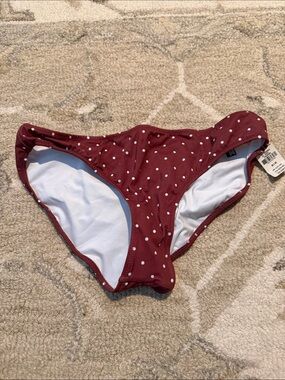 PINK Victoria's Secret Maroon Polka Dot Bikini Bottoms
